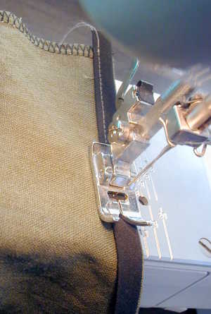Stitch Bias Tape Down on the Inside of Garment