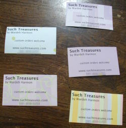 Business Cards Printed on Scrapbook Paper