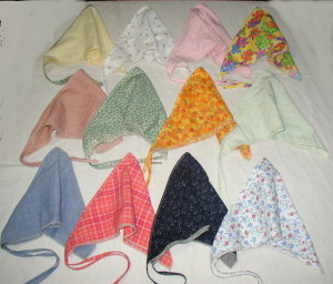 A dozen head scarves
