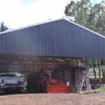 Soon to be the permanent barn, when we close it in and create stalls and give it access to the pasture