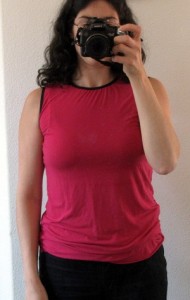 bamboo jersey + fold over elastic = easy tank top!