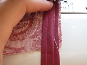 At corners, stop stiching 1/4" before