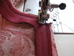 Insert needle and continue stitching