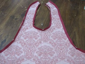 Bias tape added to entire outer edge of apron (right side)