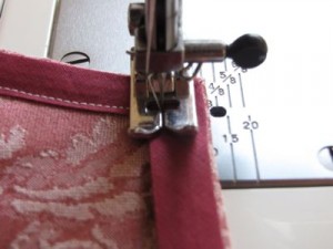 At corners, pivot and keep stitching