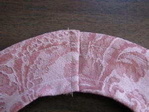 Stitched down raw edge - from the right side