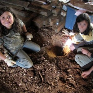 Digging for the old water line, to make sure our fence posts wouldn't hit it
